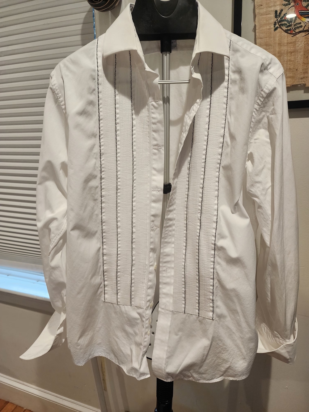 Brooks Brothers White Pleated Front Men's Shirt Jacket